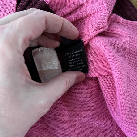 Tome Merino Wool Blend Colorblock sweater pink - 18 - Picture 14 of 14